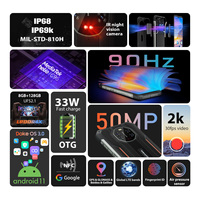 BLACKVIEW BV8800 wytrzymały smartfon 8GB + 128GB telefon komórkowy Helio G96 wyświetlacz 90Hz telefon komórkowy 8380mAh 50MP aparaty globalna wersja 5